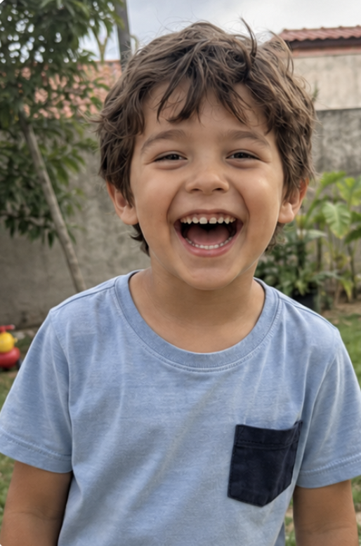 Foto simples de uma criança sorrindo